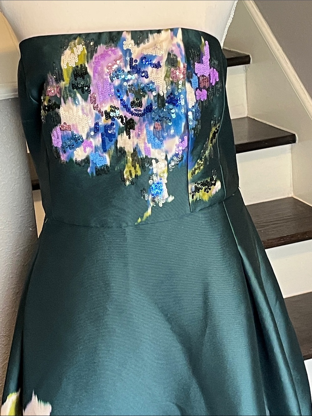 Sachin + Babi Forest Green exquisite evening wear. Tea length NWT Sz. 12 - Picture 3 of 16